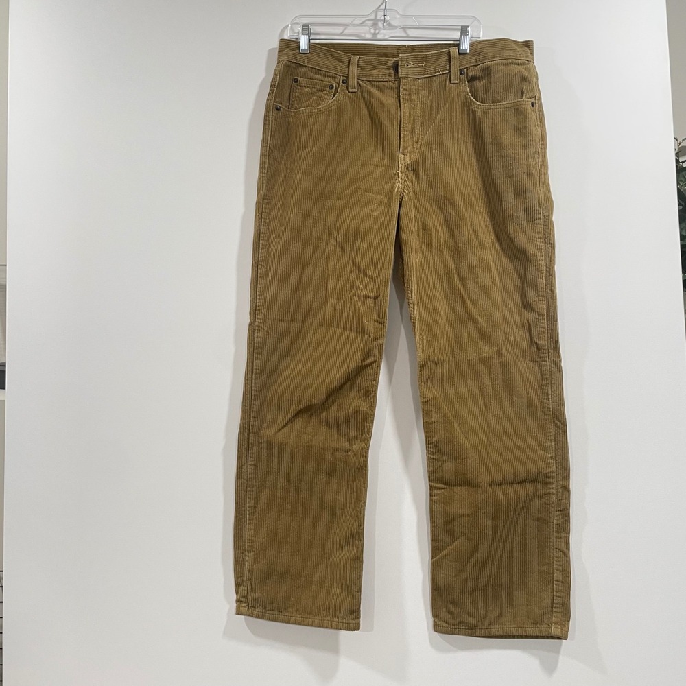 Levis Low Pro‎ Straight Fit Corduroy Pants Tan Khaki Mens W32 L30 (36x28.5)